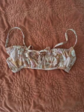 Xhilaration Floral Bikini Top in Brown, Pink, White